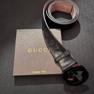 Gucci Black Leather Belt for Men